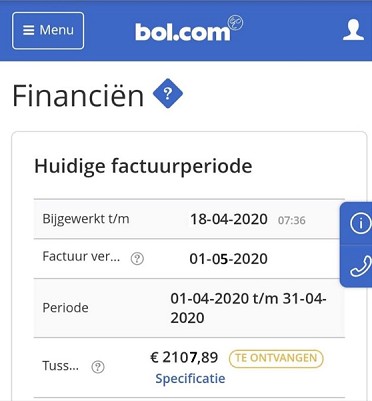 Verkopen Bol screenshot april